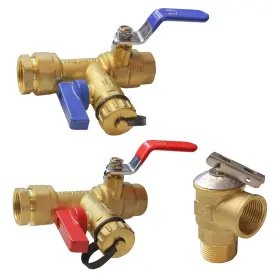 Xiny Tool 745860324704 3/4inch Ips Isolator Tankless Water Heater Service Valve Kit With Pressure Relie