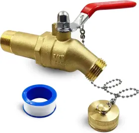 Zgtools 313051067046 Upgrade Water Heater Drain/flush Ball Valve Kit Full-port Valves 3/4 Inch Mip X