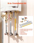 3/4 Tankless Water Heater Repair Kit Hot Cold Valves 600WOG Gas Hose New. Price: $83.99.