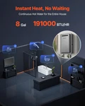 Gas Tankless Water Heater, 8GAL Outdoor 191000 Btu Instant Hot Sma New. Price: $634.20.