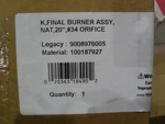 State Water Heater 100187927 9008976005 K Finial Burner Assembly Natural Gas 20" New. Price: $159.00.
