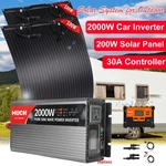 2000W Solar System For Home Outdoor Flexible Panel & Car Inverter Control New. Price: $265.99.