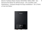 Electric Tankless Water Heater Sivuatek 14KW, 240V On-demand Hot For ... Used. Price: $79.00.
