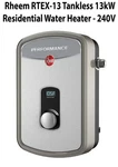 New Rheem RTEX-13 Tankless 13KW Residential Water Heater 240V Open. Price: $173.08.