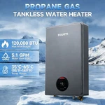 Indoor Tankless Water Heater, Fogatti Propane Gas Max 5.1 Gpm, 120,000 Btu New. Price: $606.09.