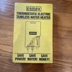Eemax EX95T Thermostatic Electric Instantaneous (tankless) Water Heater New. Price: $150.00.