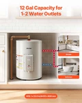 Vevor Gal Electric Point Of Use Water Heater 1600W 120V W/ Led Display New. Price: $185.99.