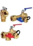 Fogatti 3/4'' Tankless Water Heater Service Valve Kit With Pressure Relief Open. Price: $49.99.