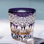 11OZ Kiriko Hand Cut To Clear Whiskey Beer Water Crystal Glasses Purple Us New. Price: $82.99.
