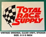 Total Race Supply - Vintage Original Clear Vinyl Decal Sticker Nhra Scca Used. Price: $10.14.