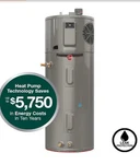 Rheem Proterra Gal Smart Hybrid Pump Water Heater XE65T10HS45U1 Open. Price: $1699.00.