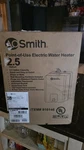 Smith Point Of Use Electric Water Heater 2.5 Gallon Floor Wall Install New. Price: $125.00.