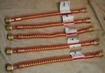 Lot Of 5 18" Copper Flexible Water Heater Connectors 3/4 Fip. #403376 Open. Price: $25.00.