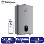 Westinghouse 5.1 Gpm Tankless Water Heater Propane Indoor 120K Btu Wifi Control New. Price: $749.99.