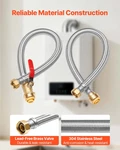 Vevor 24" Water Heater Connector W/ball Valve, 3/4" Fip X Ptc, Stainless New. Price: $41.99.