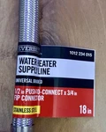 Everbilt Water Heater Supply Line Stainless Steel 1/2 Ptc 3/4 Fip Connector New. Price: $14.99.