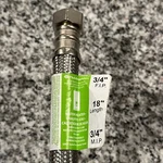 High-flexible Water Heater Connector, 3/4 In, Mip Fip, Stainless Steel, Nickel New. Price: $10.99.