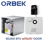 Orbek 60,000 Btu Tankless Water Heater W/15X15" Door Compatible With All Rvs New. Price: $306.99.
