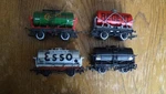 2 Hornby (regent & Castrol) Mainline (esso Black Un-branded) Tank Wagons Used. Price: $60.00.