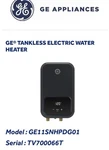 Ge 8KW Tankless Electric Water Heater 240V Digital Control Open Box. Price: $120.00.