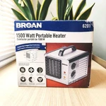 Broan 6201 1500W Portable Electric Heater, Thermostat, Fan, Gray Steel - New. Price: $249.99.