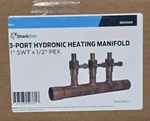 Sharkbite 3-PORT Hydronic Heating Manifold 1" Swt 1/2" Pex 831069 Part #25481Z New. Price: $39.77.