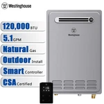 Westinghouse 120,000 Btu Tankless Water Heater Natural Gas Outdoor On Demand Hot New. Price: $799.99.