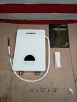 Camplux, 6KW 240V Tankless Electric Water Heater-temperature Display White, Ob Open. Price: $85.49.