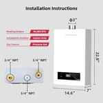 Propane Gas Tankless Water Heater Mizudo 4.0 Gpm 90,000 Btu Indoor Installation New. Price: $319.99.