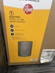 Rheem Electric Point Of Use Water Heater Gallon 2000 Watt (see Photos) Open. Price: $199.99.
