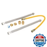 Watflow Gas Water Heater Installation Kit 2 X 18" Corrugated Stainless Steel New. Price: $49.58.