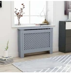 Vidaxl Radiator Cover Anthracite 44.1"X7.5"X32.1" Mdf 288191 Open. Price: $167.24.