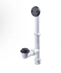 New Sealed Everbilt 1-1/2" Easy Touch Bath Drain White Schedule 40 Pvc Chrome C6. Price: $19.99.