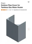 Rheem Tankless Gas Water Heater Pipe Cover Assembly RTG20330AJ New. Price: $54.95.