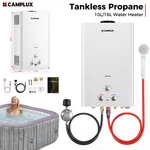 Camplux 10L/16L Tankless Propane Water Heater Instant Hot For Spa Tub Cabins. Price: $179.99.