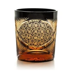 Luxury Handmade Edo Kiriko Whisky Brandy Crystal Cut Glass Amber Black Tumbler New. Price: $51.99.