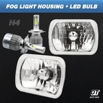 7"X6" Inch Sealed Beam Headlight Chrome Clear Lens + 100W H4 High/low Bulbs New. Price: $58.49.