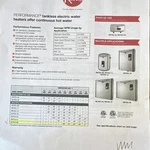 Rheem Performance Tankless Electric Water Heater Retex Series Digital Display Open. Price: $600.00.