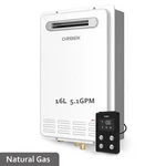 Orbek Outdoor Tankless Water Heater Natural Gas, 5.1GPM 120,000 Btu Instant Hot New. Price: $599.99.