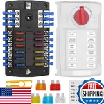 Snlazp 12V Waterproof Boat Fuse Block Panel, 12-CIRCUIT W/led Indicator New. Price: $47.97.