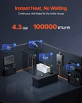 Gas Tankless Water Heater, 4.3GAL Indoor 100000 Btu Instant Hot Sm New. Price: $239.81.