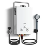 Amzgachfktch 6L Tankless Propane Water Heater 1.58 Gpm Outdoor Portable. Price: $179.99.
