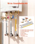 3/4 Tankless Water Heater Repair Kit Hot Cold Ball Valves Gas Hose 600WOG New. Price: $100.99.