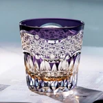 Kiriko Hand Cut To Clear Whiskey Beer Water Crystal Glasses Purple 12OZ New. Price: $84.53.