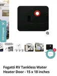 Fogatti FSBD-1518 Black Rv Tankless Water Heater Door Flange Nib 15X18 New. Price: $49.99.