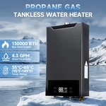 130,000 Btu Propane Gas Tankless Water Heater 4.3 Gpm Instant Hot New. Price: $196.99.