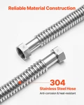 Vevor 18" Water Heater Flex Connector Kit, 1" Fip Inlet/outlet, 304 Stainless New. Price: $28.99.