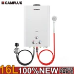 Camplux 16L Tankless Propane Gas Water Heater 4.22GPM Outdoor Instant Hot Shower Open. Price: $359.00.