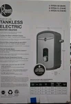 Rheem RTEX-18 Electric Tankless Water Heater Grey Open. Price: $225.00.